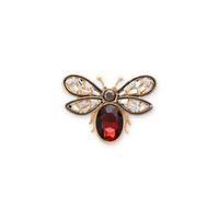 10010 brooch pin butterfly gold and red