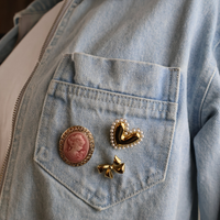 10011 gold pink brooch 10000 heart brooch 10001 bow brooch