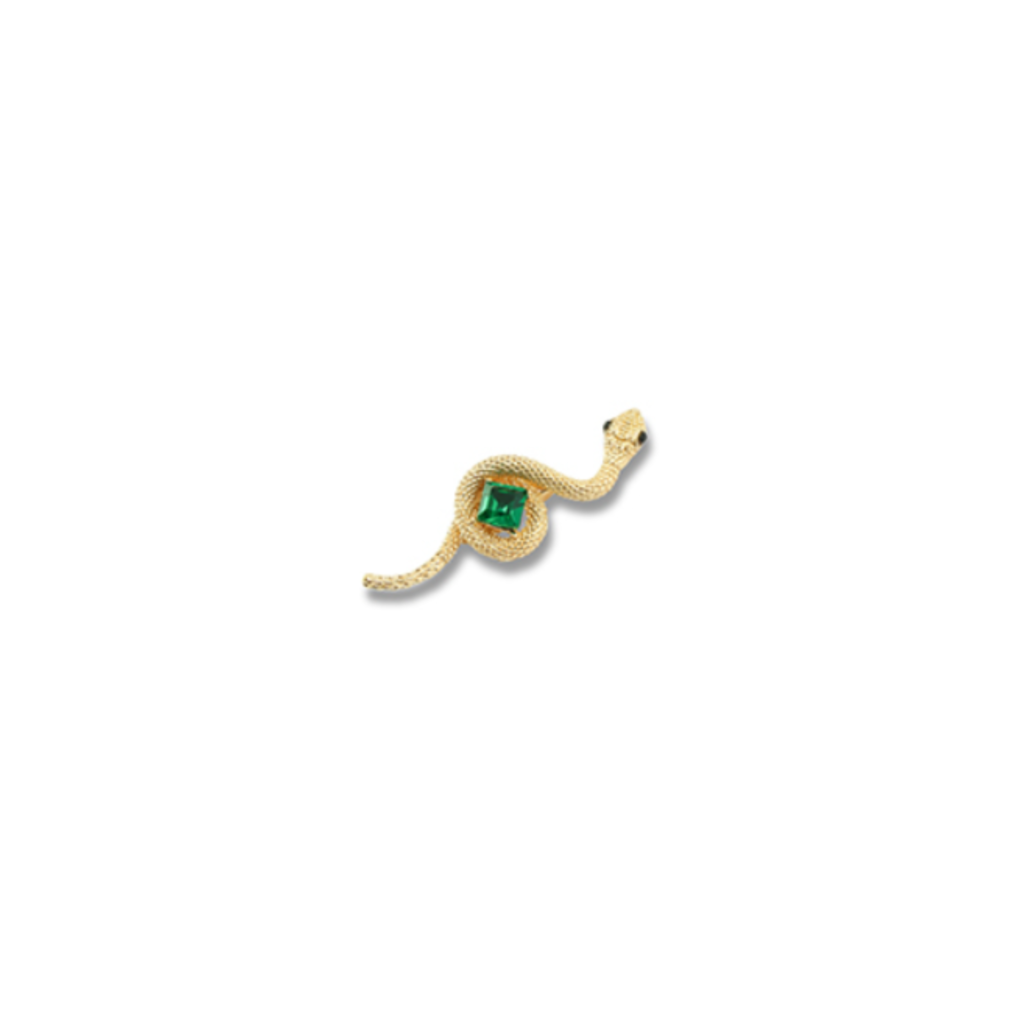 Brooch pin snake with green stone