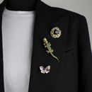 10028 and 10029 and 10026 brooch pin gold heart with beads butterfly and crocodile green gold black