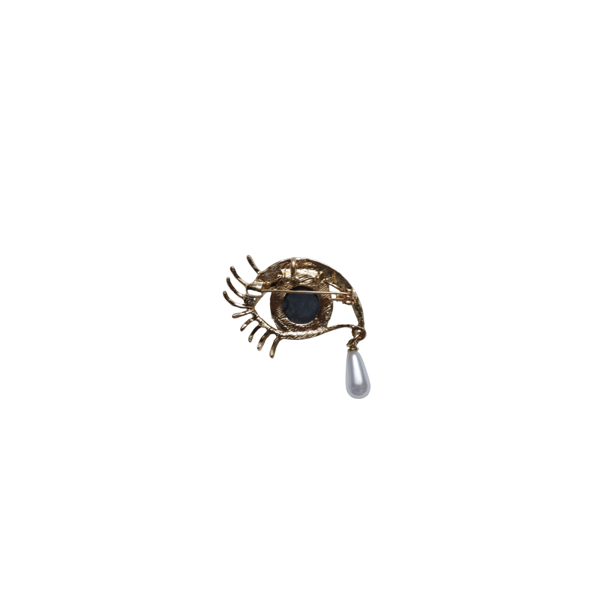 Brooch pin eye with teardrop gold black white