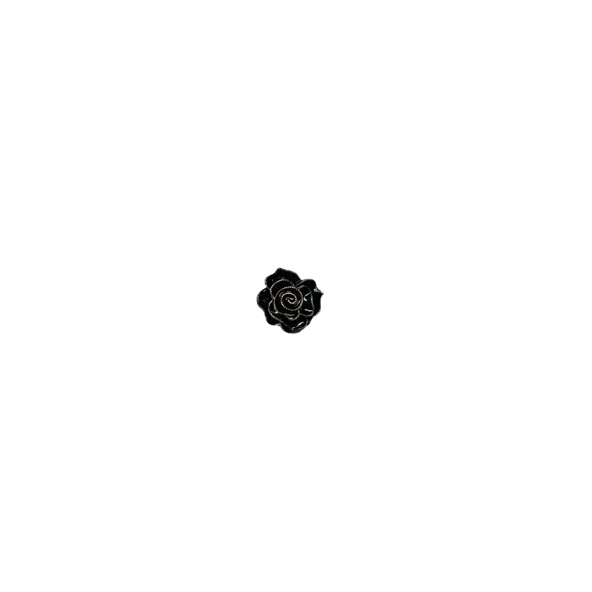 Brooch magnet gold black flower