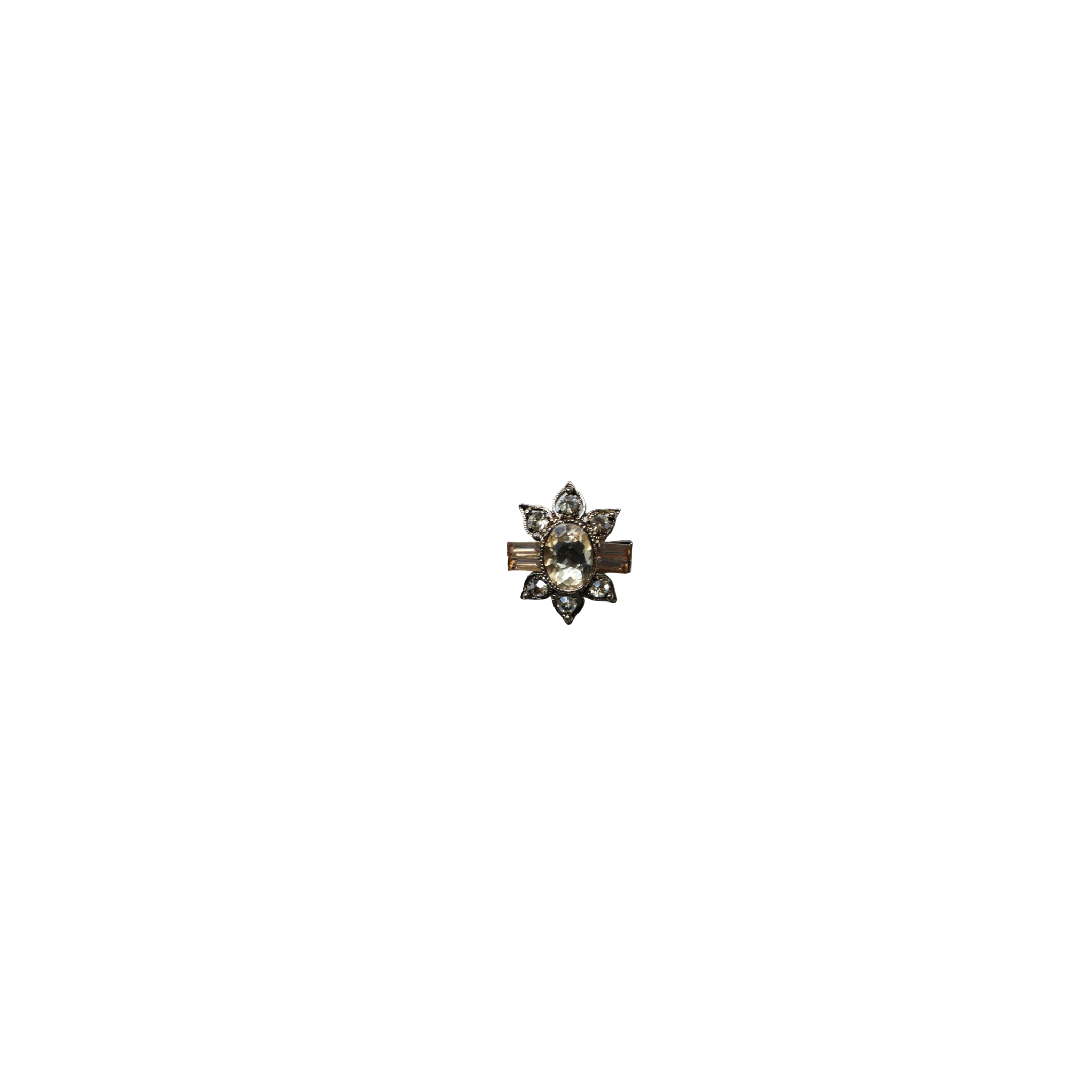 Brooch magnet decorative flower champagne