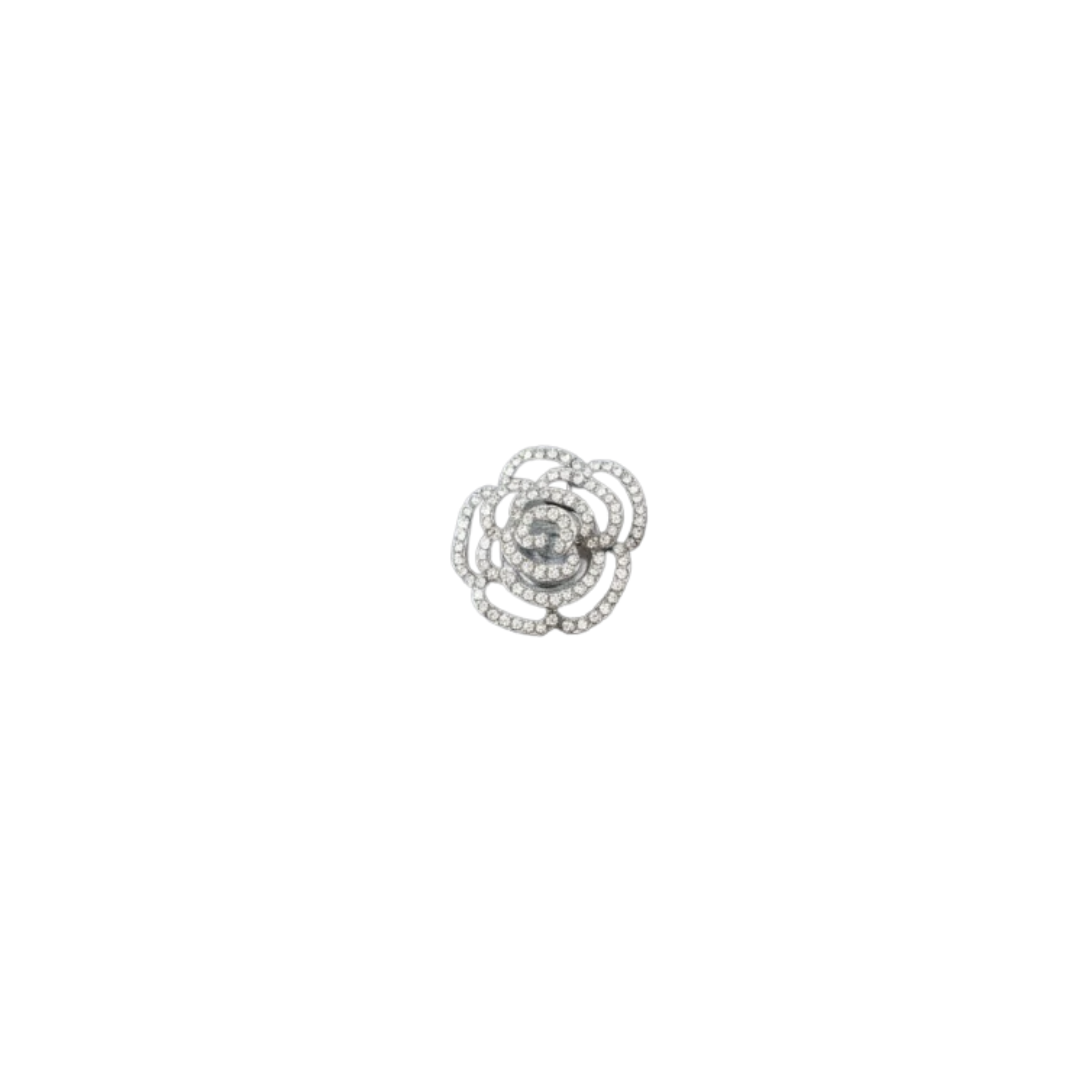 10055 brooch magnet flower silver
