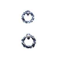 Clip silver round open with stones
