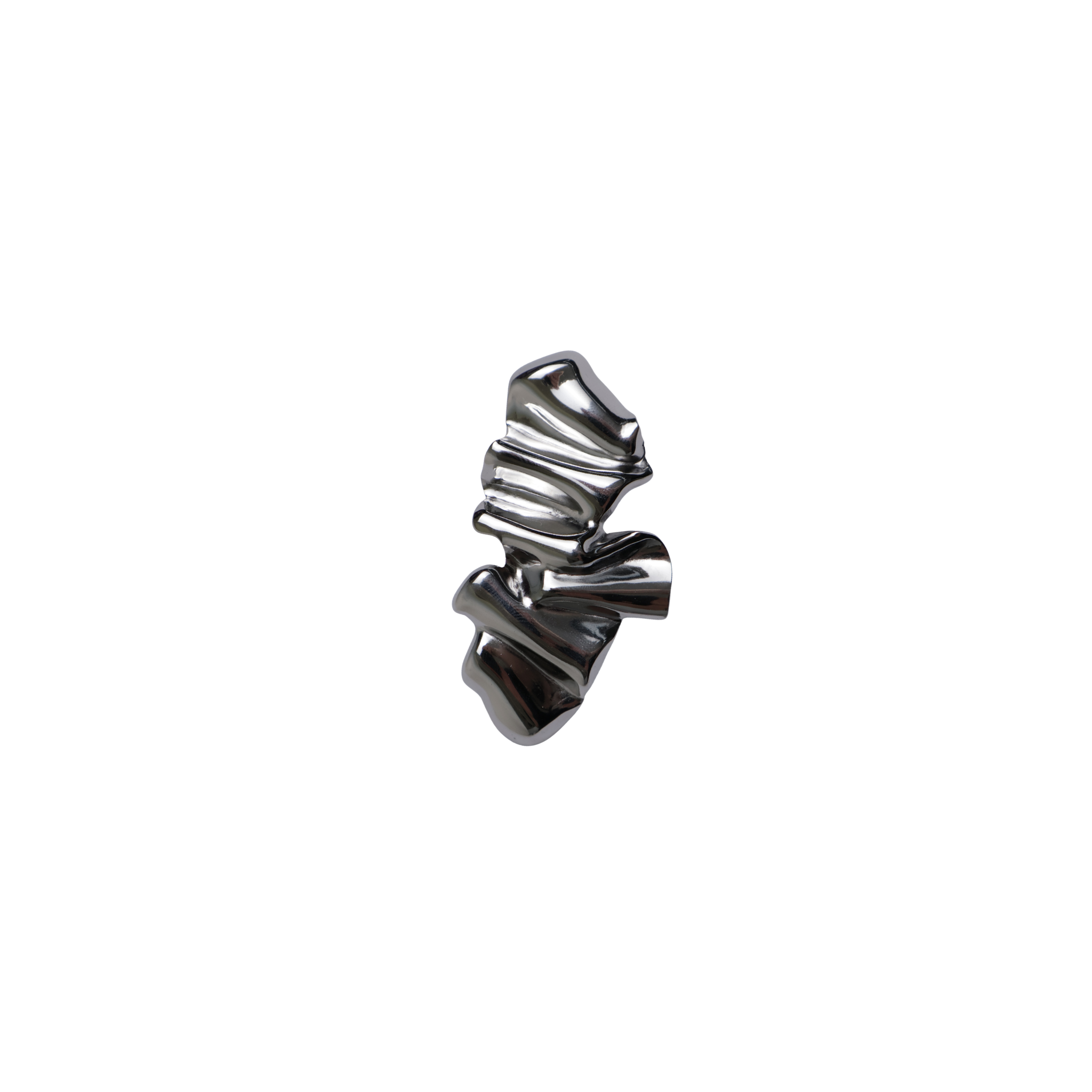 Brooch pin silver leaf folded
