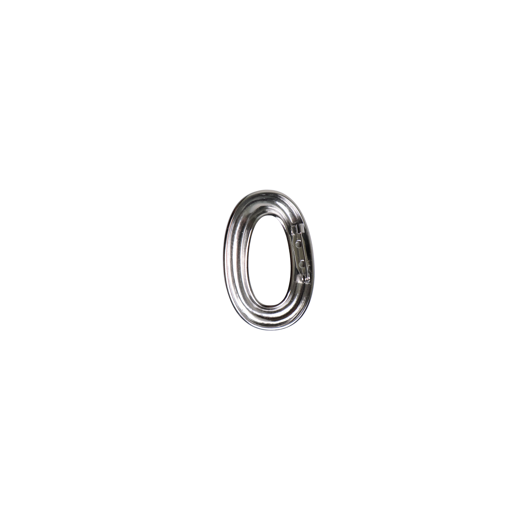 Brooch pin open oval silver