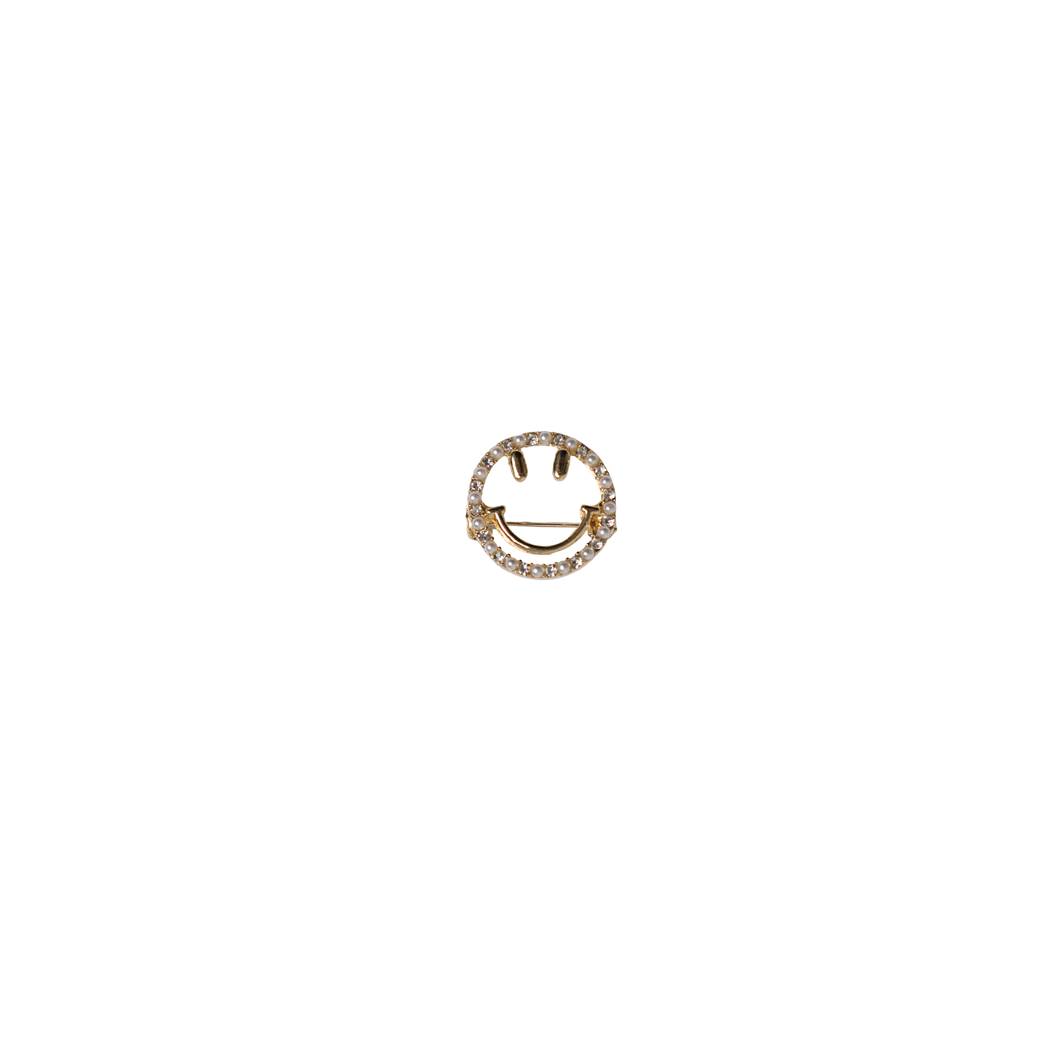 Brooch pin smiley gold and silver