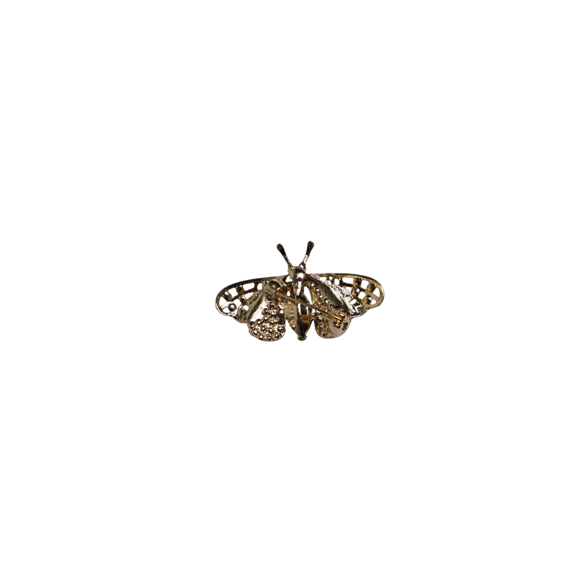 Brooch pin butterfly with pearl gold blue pink