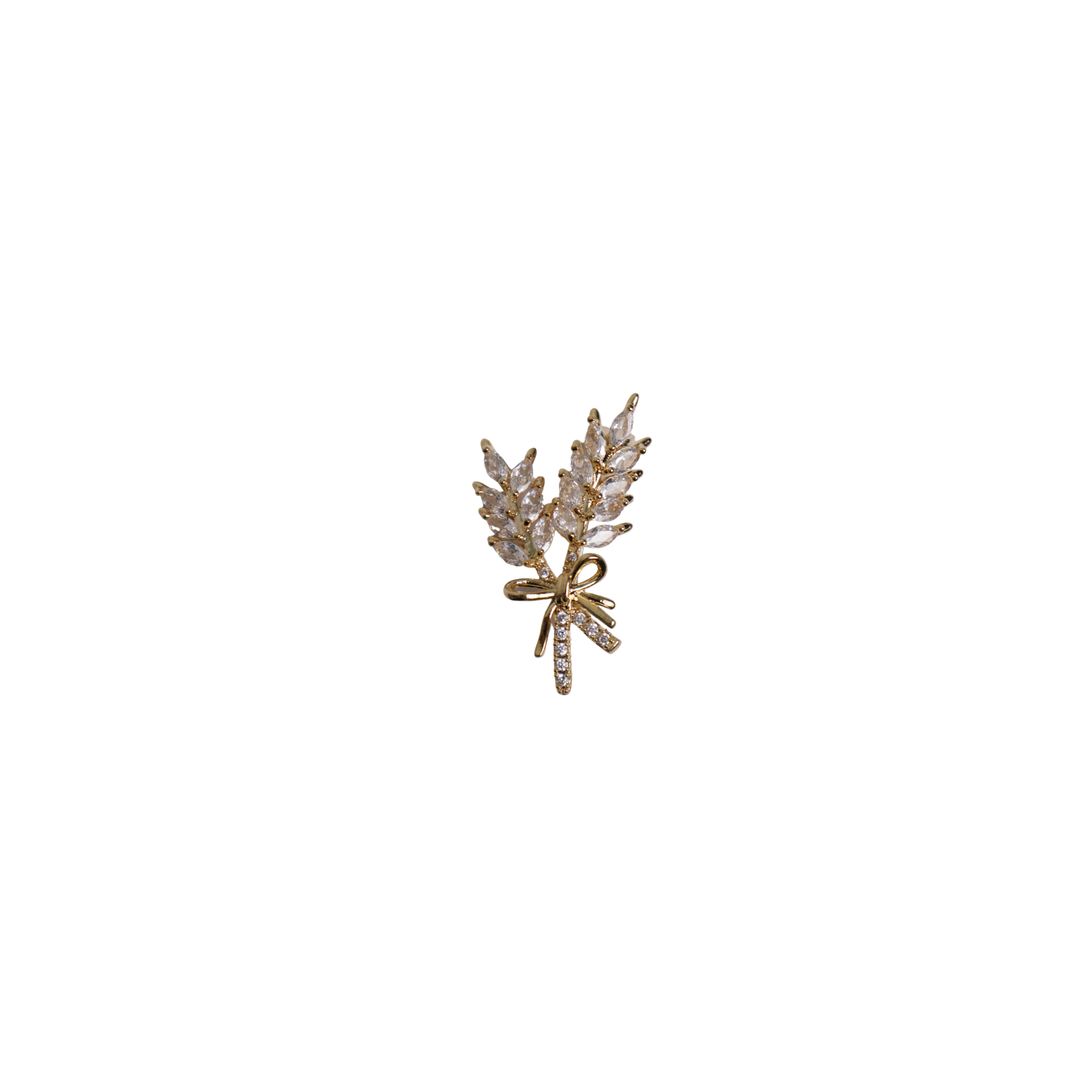 Brooch pin gold two ears of wheat