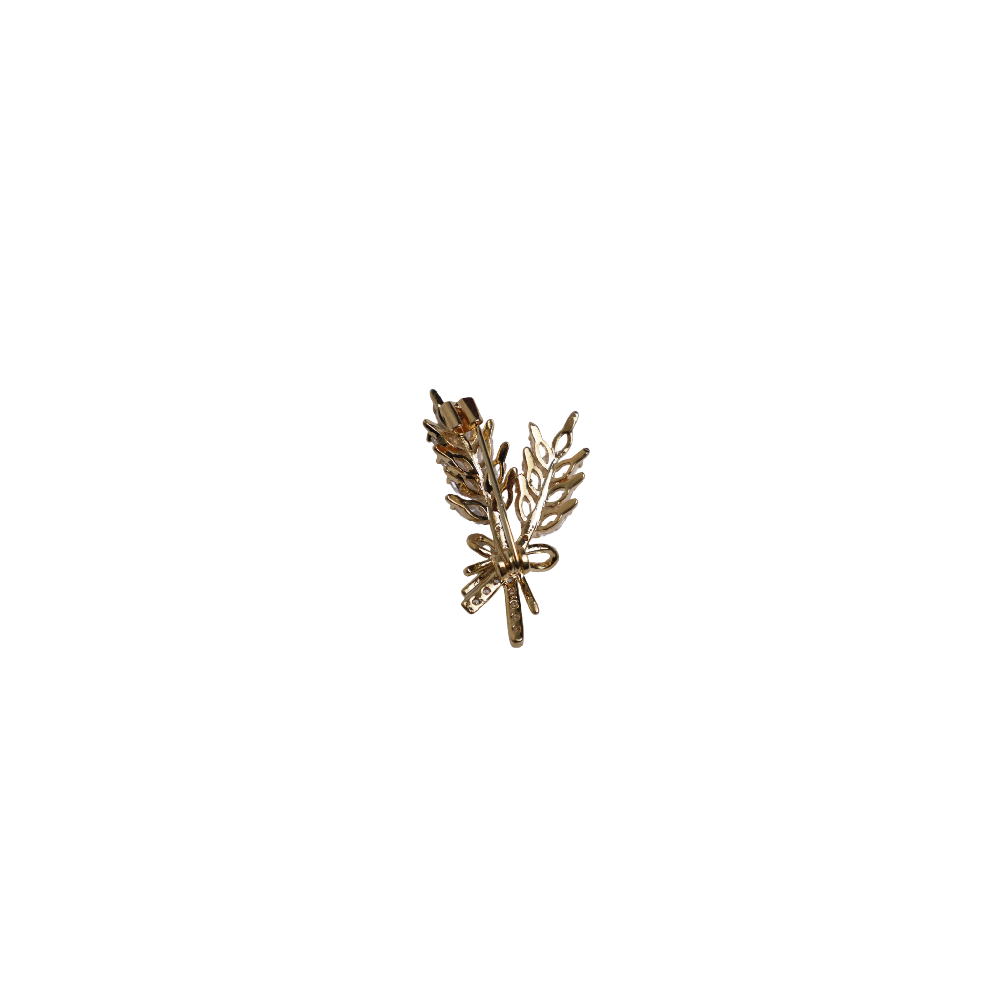 Brooch pin gold two ears of wheat