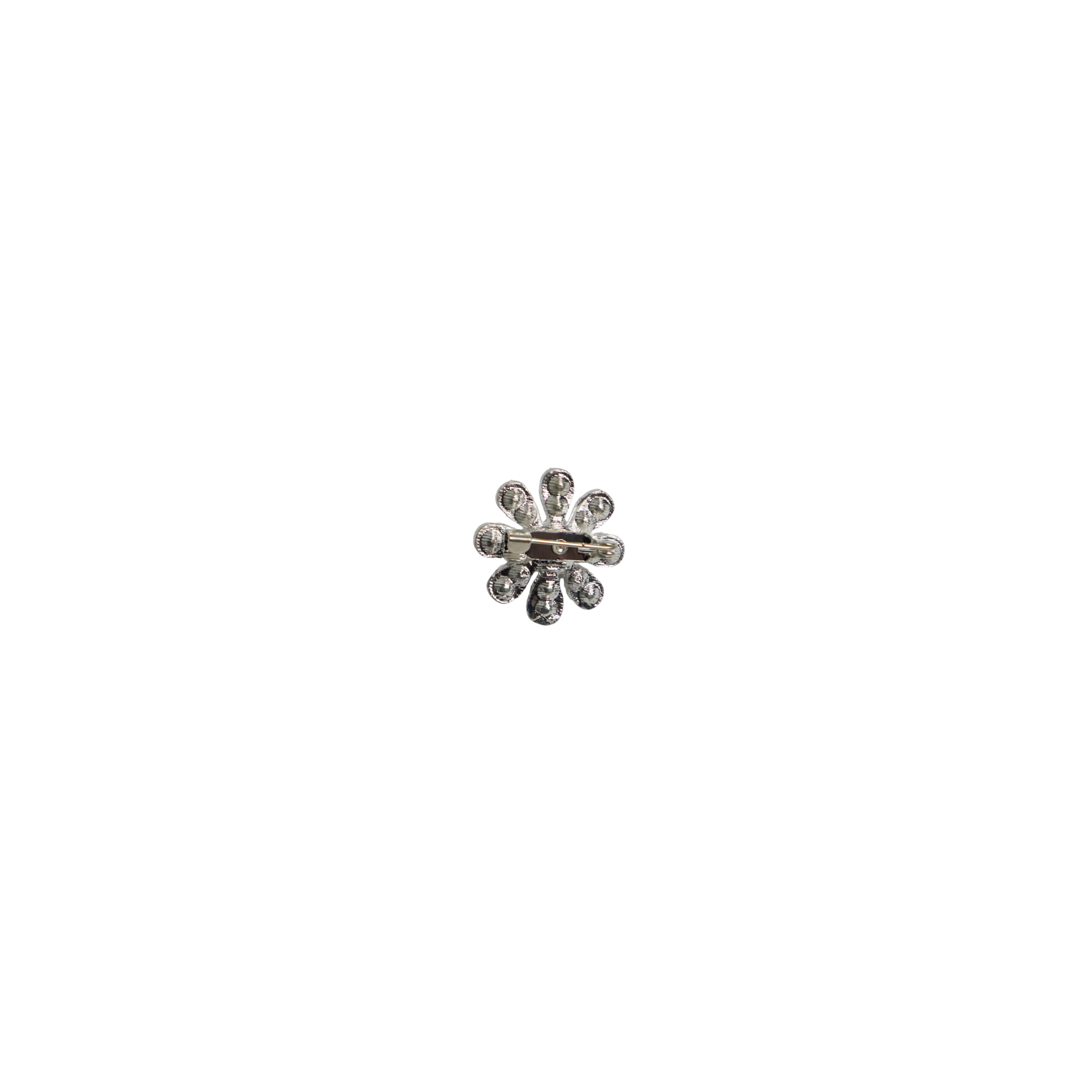 Brooch pin mini flower silver with pearl