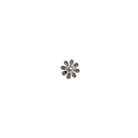 mini broche bloem zilver met parel