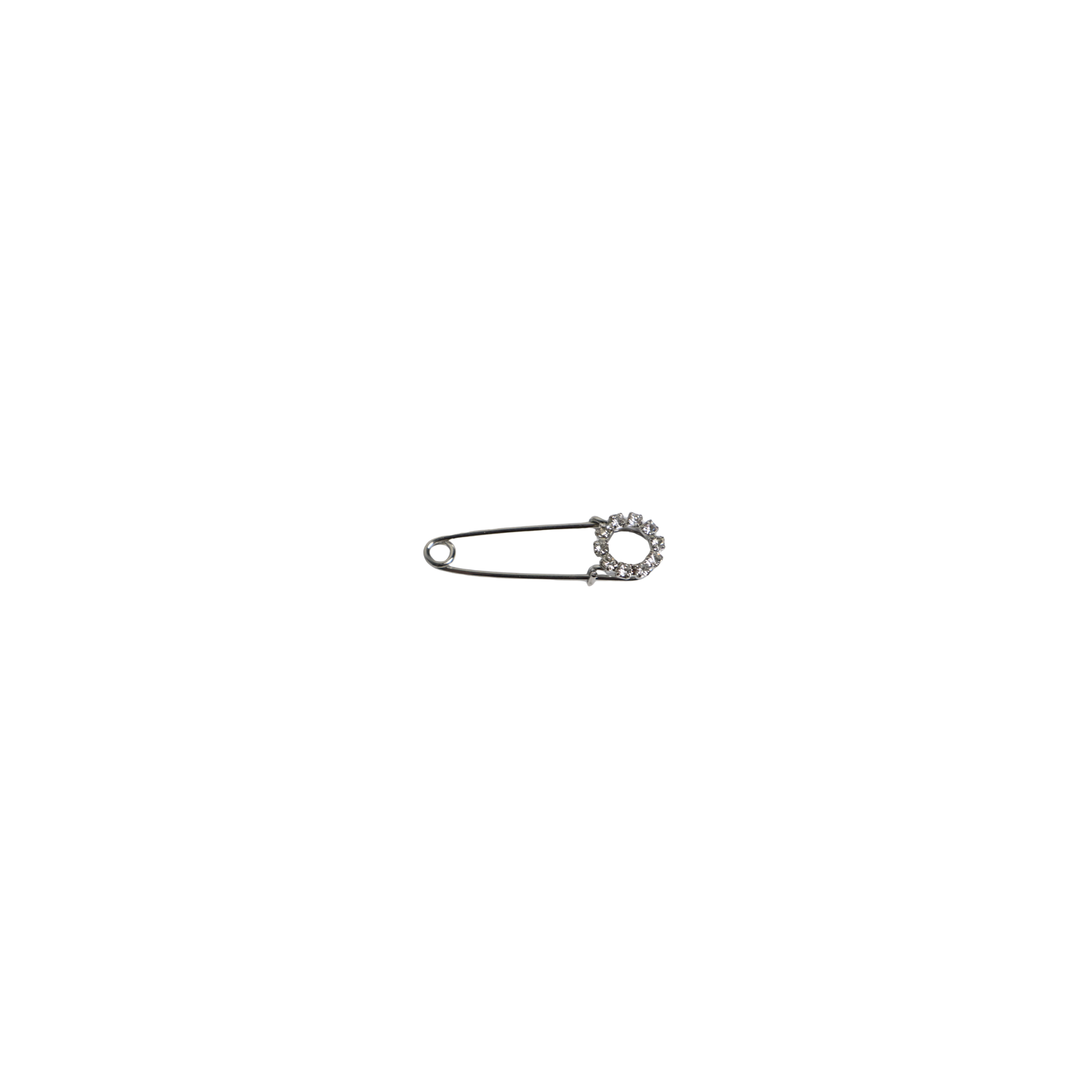 Safety pin silver with silver stones