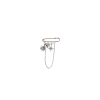 safety pin zilver met kralen en ketting