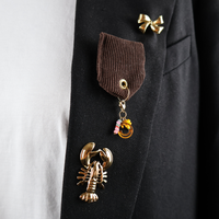 20025 pin gold lobster on blazer
