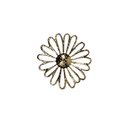 Anstecknadel, goldene offene Blume