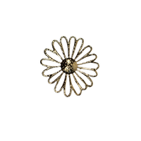 Anstecknadel, goldene offene Blume