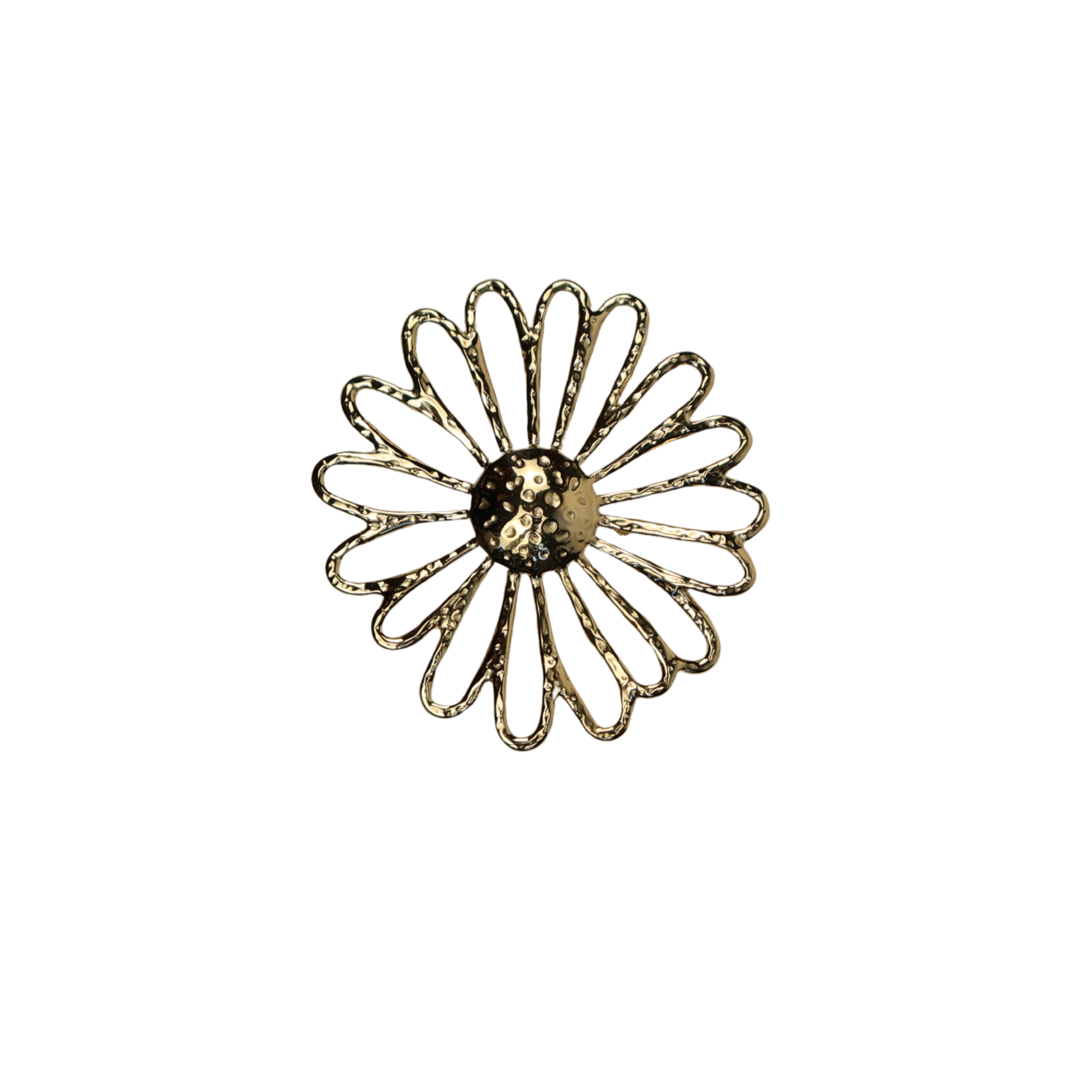 Anstecknadel, goldene offene Blume