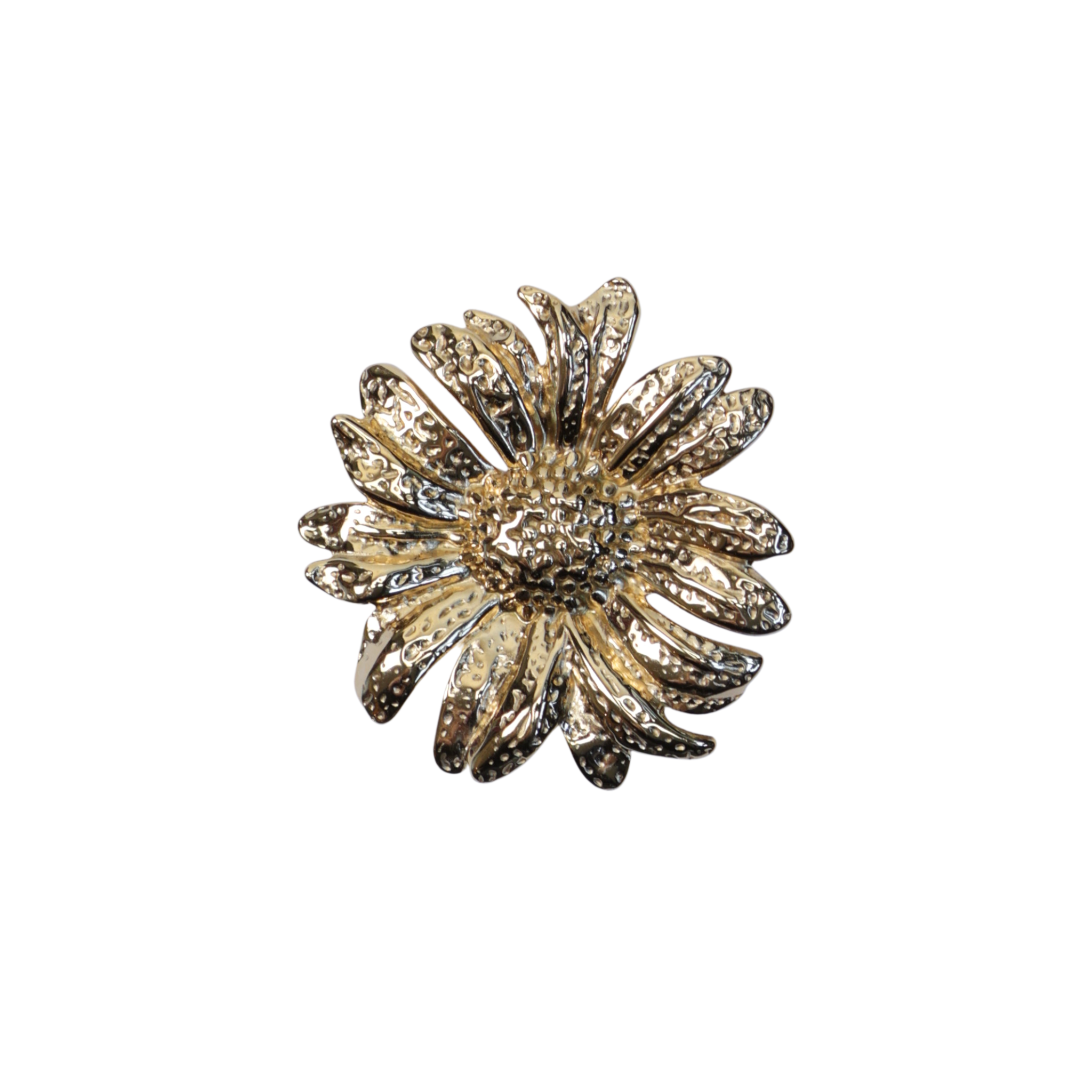 Gold flower pin, closed, large