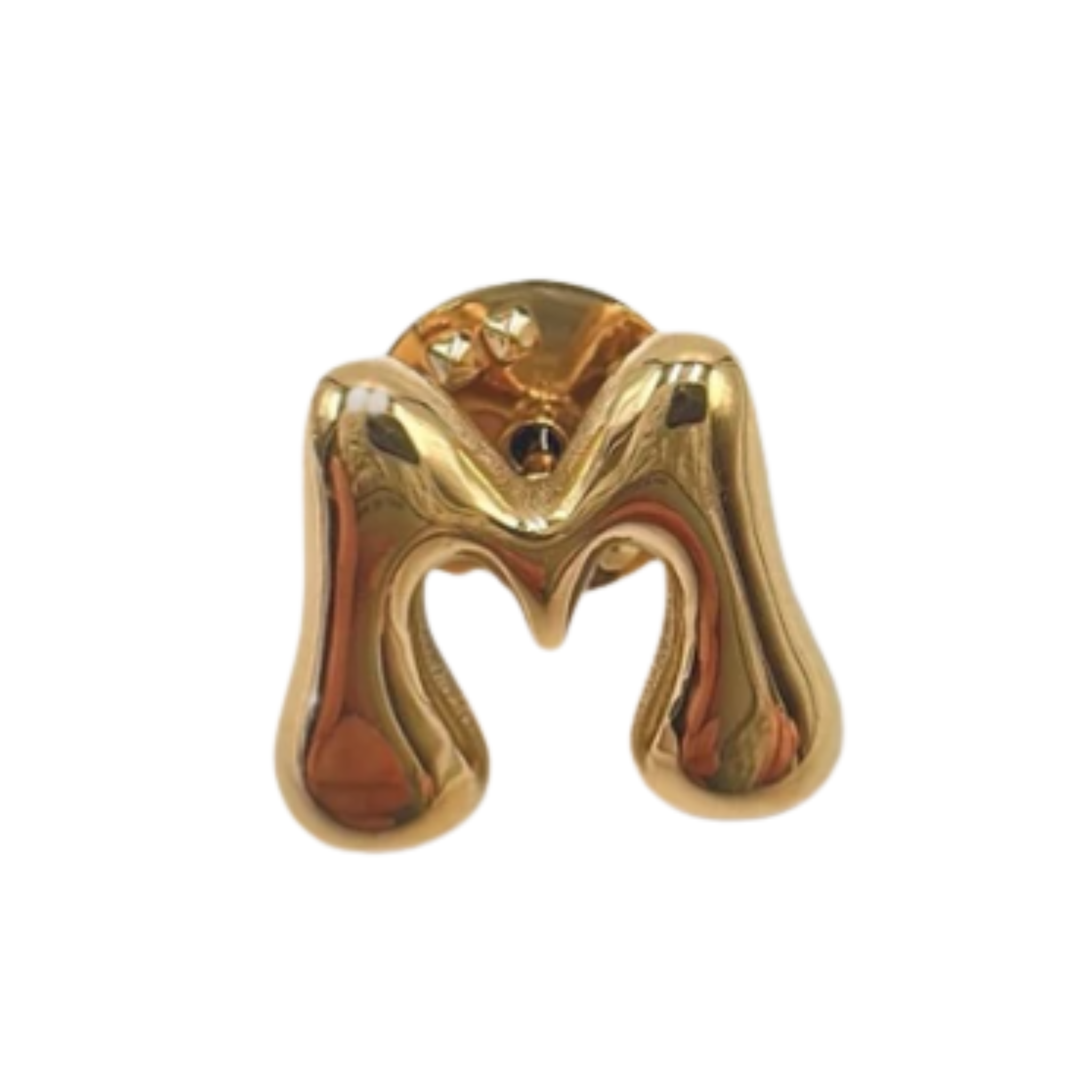 Pin gold letter m