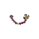 20048 pin gold croissant and flower with beads green purple
