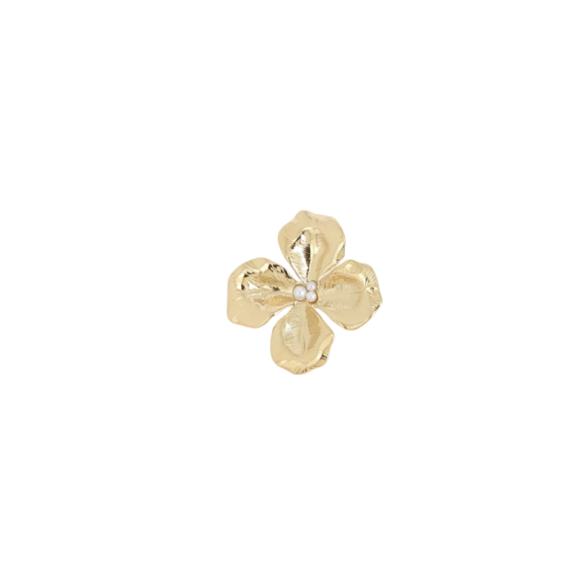 20059 pin gold flower with white pearls