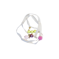 40003 sleeve holders ribbon beige with charms