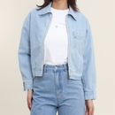 4000 denim jacket with zipper and chest pocket
