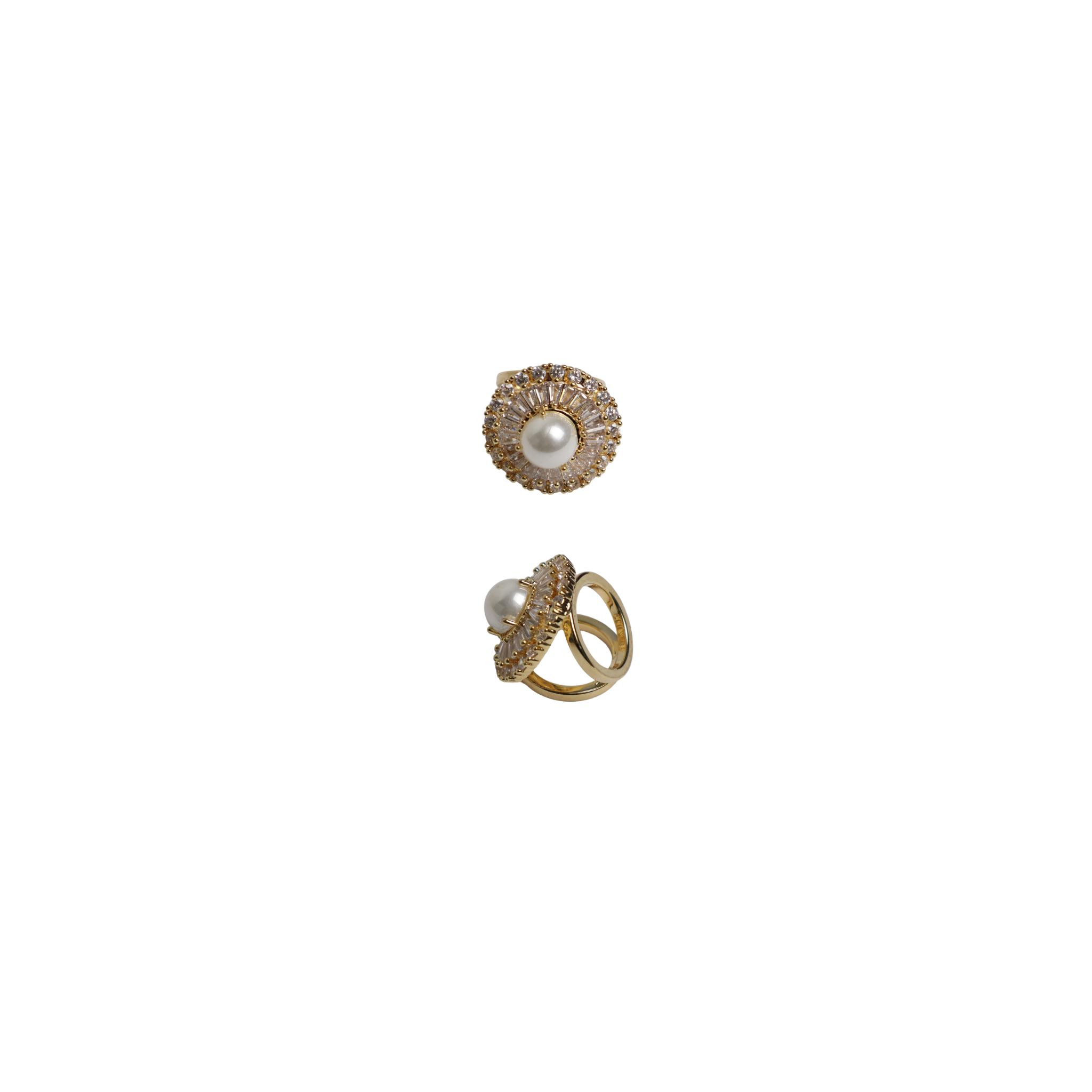 Schalring aus Gold und Silber mit Perle