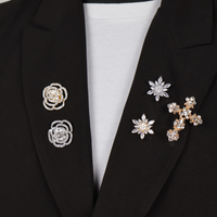 Brooches magnet and pin on black blazer