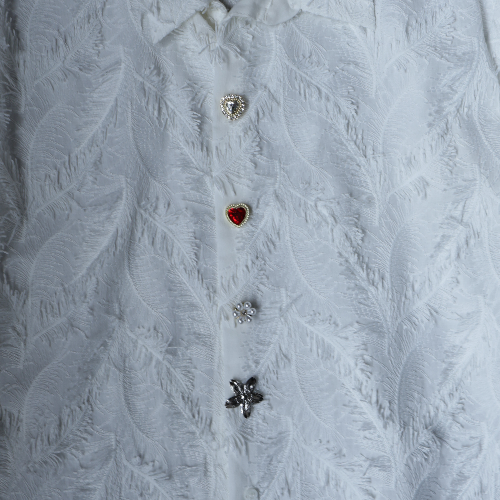 Button cover gold, silver heart crystal